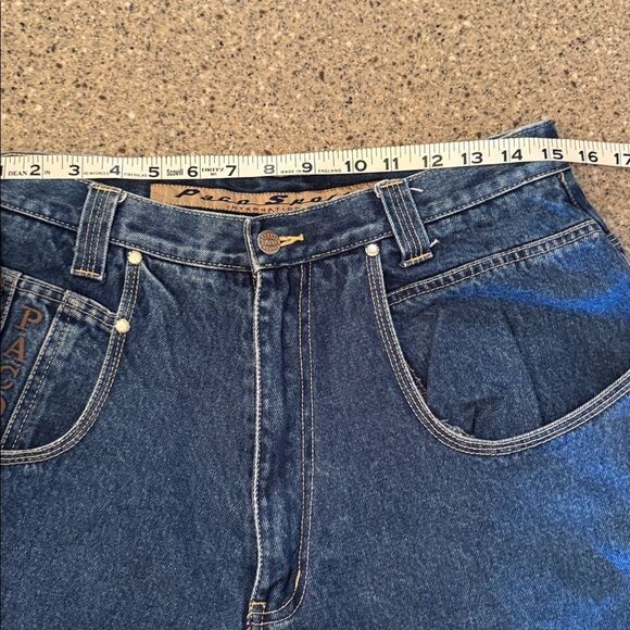 PACO JEANS CO Baggy Y2K Hip Hop Streetwear Globe Logo Embroidered Jeans - Picture 11 of 14